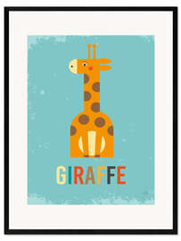 Plakat artystyczny premium w ramie ABC giraffe