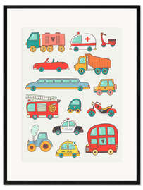 Framed art print So many cars