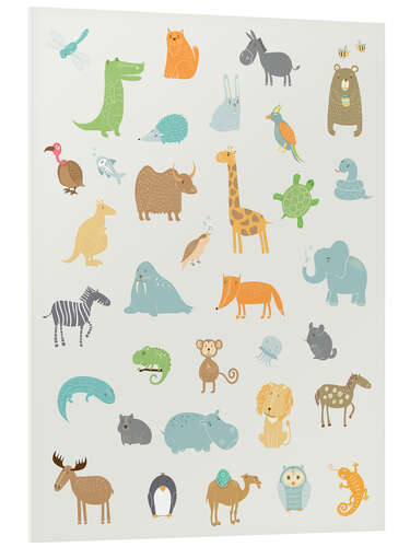 Foam board print All my zoo animals