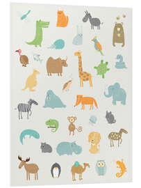 Foam board print All my zoo animals