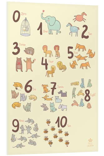 Foam board print Number of animals