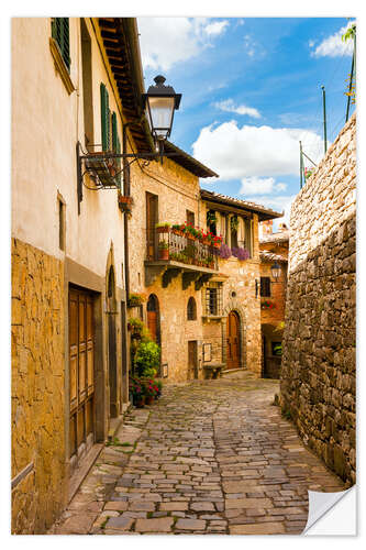 Selvklebende plakat Montefioralle in Chianti, Tuscany