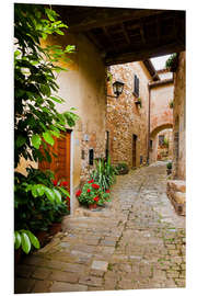 Foam board print Through mediterranean alleys in Tuscany