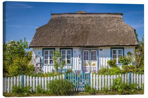 Canvastavla Thatched cottage on the Baltic Sea