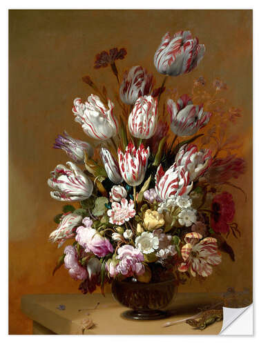 Selvklebende plakat Still Life with Flowers