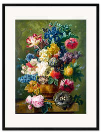 Plakat artystyczny premium w ramie Flower painting