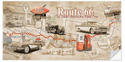 Naklejka na ścianę American West Road Trip Map