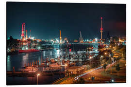 Magnettafel Kaiser Wilhelm Brücke und Yachthafen in Wilhelmshaven von oben