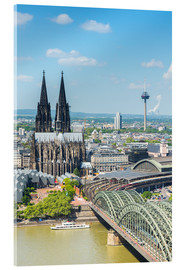 Tableau en verre acrylique  Cathédrale de Cologne vue du ciel - rclassen