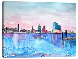 Canvas print  Hamburg HafenCity Elbphilharmonie with Skyline - M. Bleichner