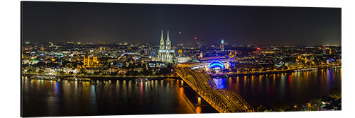 Aluminium print Cologne Night skyline panorama