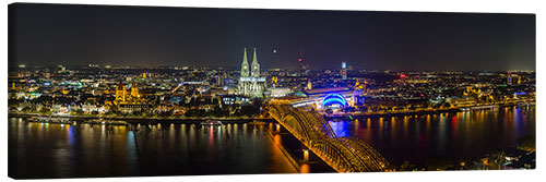 Canvastavla Cologne Night skyline panorama