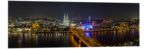 Stampa su PVC Cologne Night skyline panorama