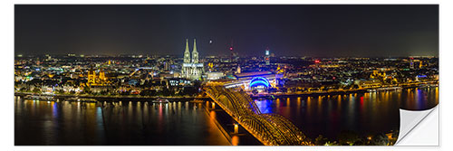 Vinilo para la pared Cologne Night skyline panorama