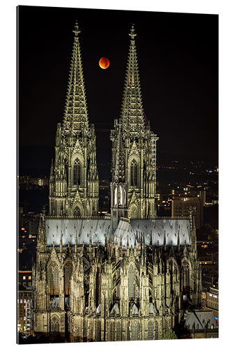 Gallery print Blood moon shines over Cologne Cathedral