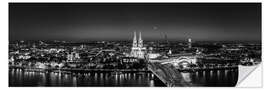 Selvklebende plakat Panorama of the Cologne skyline, Germany