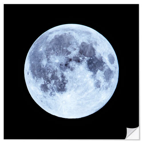 Sticker mural Pleine lune bleue