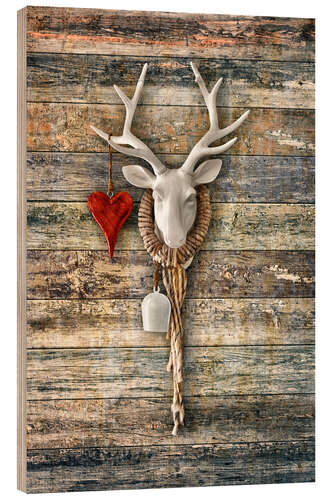 Wood print Deer Heart