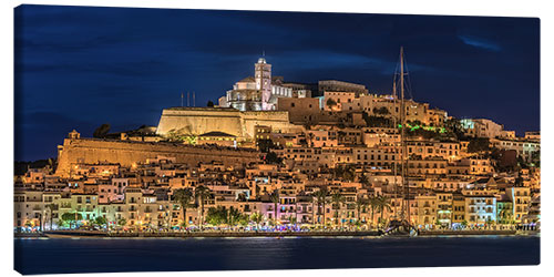 Quadro em tela Ibiza Spain castle by night