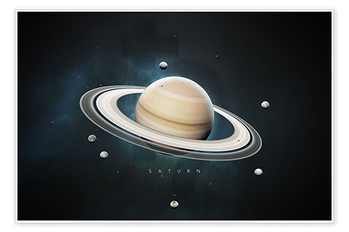 Poster Sonnensystem Saturn