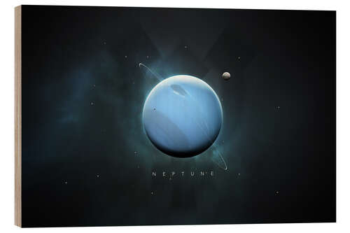 Stampa su legno Solar System Neptune