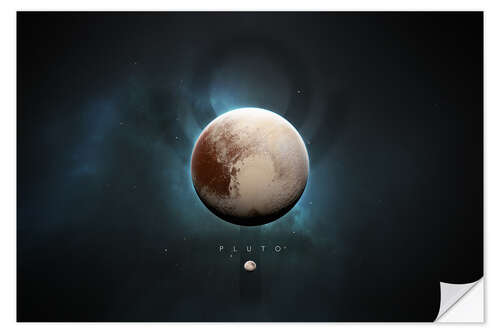 Selvklebende plakat Solar System Pluto