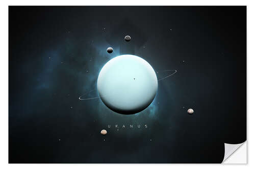 Selvklebende plakat Solar System Uranus