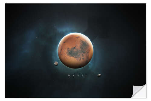 Selvklebende plakat Solar System Mars