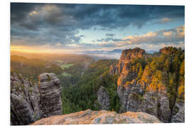 Foam board print Saxon Switzerland Sunrise