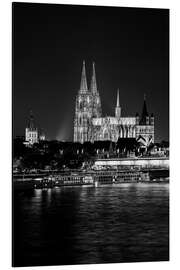 Alubild Kölner Dom nachts