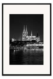 Gerahmter Kunstdruck Kölner Dom nachts