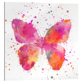 Tableau en plexi-alu Papillon aux couleurs acidulées