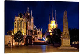 Gallery print Cathedral of Erfurt under the stars