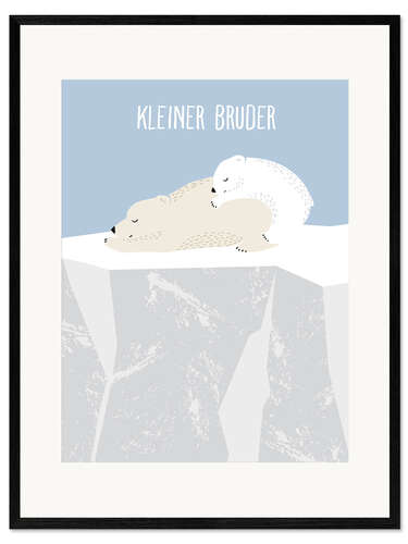 Gerahmter Kunstdruck Kleiner Bruder, Eisbär