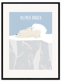 Gerahmter Kunstdruck Kleiner Bruder, Eisbär