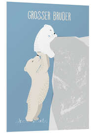 PVC-taulu Big brother, Polar bear (German)