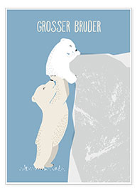 Print  Grote broer, ijsbeer (Duits) - Sandy Lohß