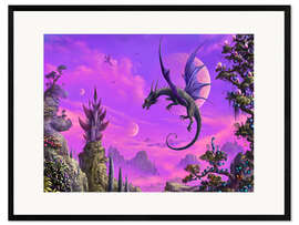 Gerahmter Kunstdruck Königreich der Drachen