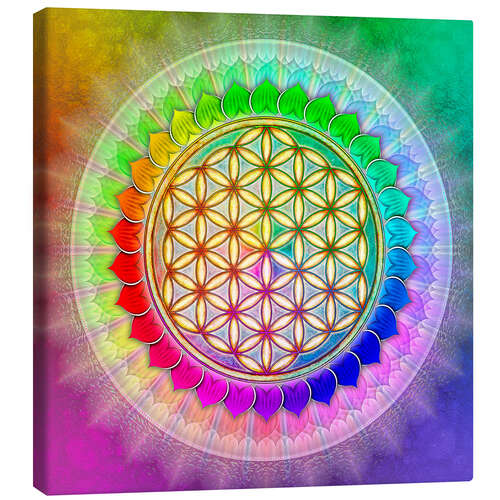 Canvas print Flower of life - rainbow lotus artwork II