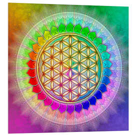 Foam board print Flower of life - rainbow lotus artwork II