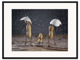 Gerahmter Kunstdruck Simple Things - Spaziergang bei Regen