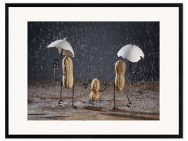 Gerahmter Kunstdruck Simple Things - Spaziergang bei Regen