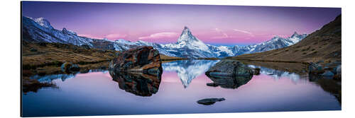 Alubild Stellisee und Matterhorn in der Schweiz Panorama