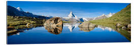 Tableau en plexi-alu Montagnes suisses avec le Cervin et le Stellisee