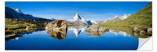 Wandsticker Schweizer Berge mit Matterhorn und Stellisee