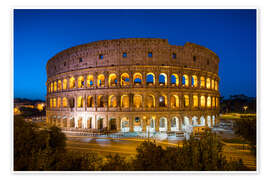 Poster Kolosseum in Rom bei Nacht