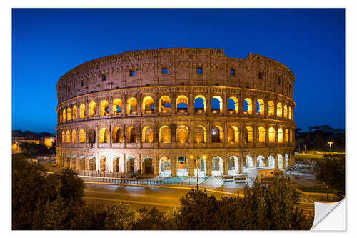 Selvklebende plakat Colosseum in Rome at night