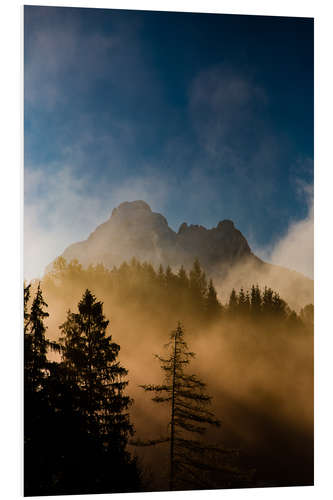 Foam board print Foggy Morning in the Alps