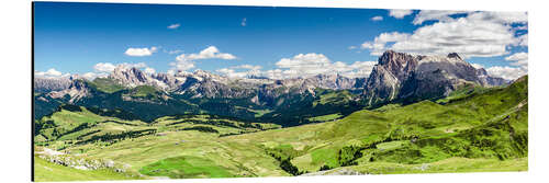 Aluminium print Seiser Alm panoramic view, South Tyrol