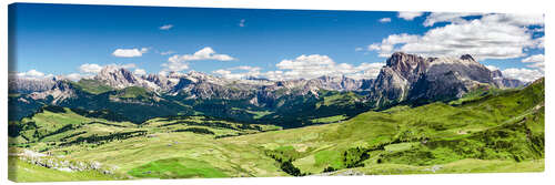 Canvas print Seiser Alm panoramic view, South Tyrol